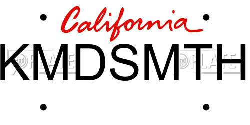 KMDSMTH California License Plate