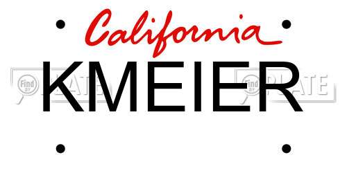 KMEIER California License Plate