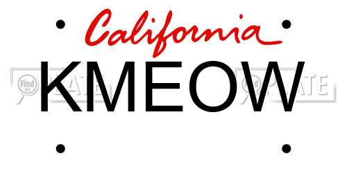 KMEOW California License Plate