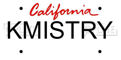 KMISTRY California License Plate