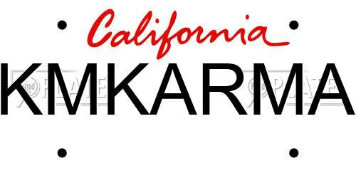 KMKARMA California License Plate