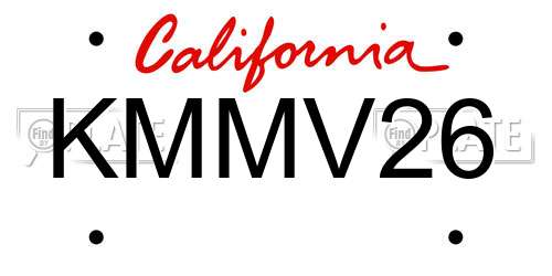 KMMV26 California License Plate