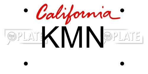 KMN California License Plate