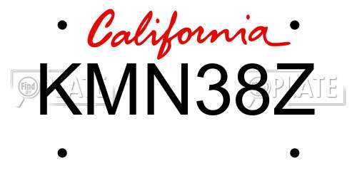 KMN38Z California License Plate