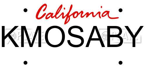 KMOSABY California License Plate