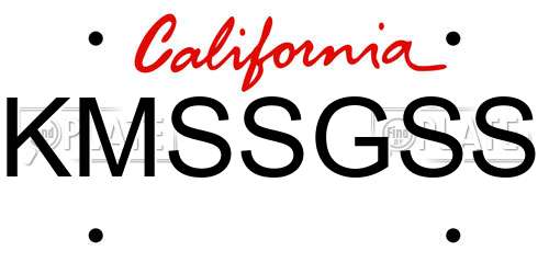 KMSSGSS California License Plate