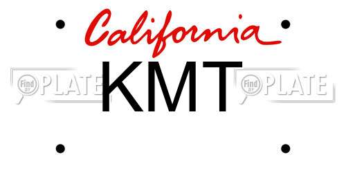 KMT California License Plate