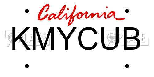 KMYCUB California License Plate
