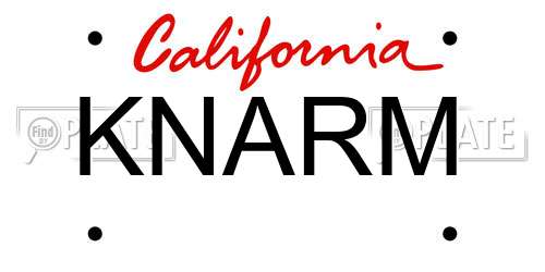 KNARM California License Plate