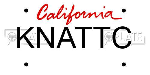 KNATTC California License Plate