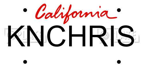 KNCHRIS California License Plate