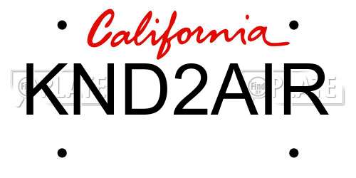 KND2AIR California License Plate