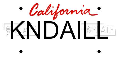 KNDAILL California License Plate
