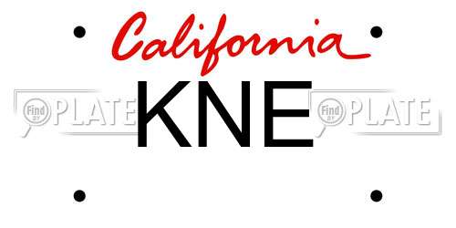KNE California License Plate