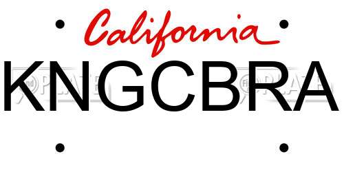KNGCBRA California License Plate