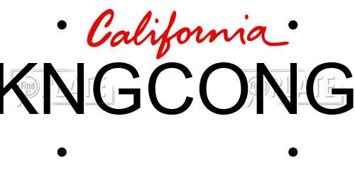 KNGCONG California License Plate