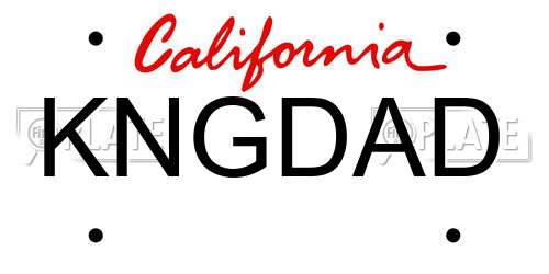 KNGDAD California License Plate