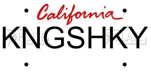 KNGSHKY California License Plate
