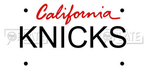 KNICKS California License Plate