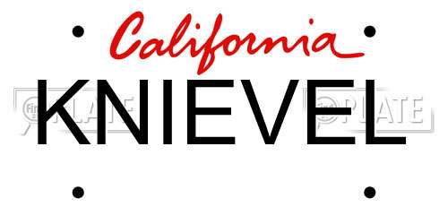 KNIEVEL California License Plate