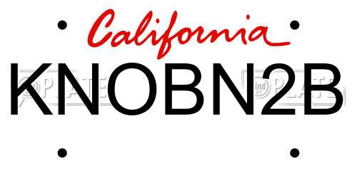 KNOBN2B California License Plate
