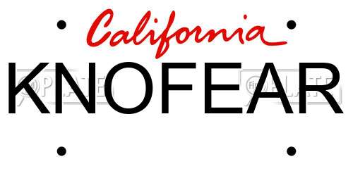 KNOFEAR California License Plate