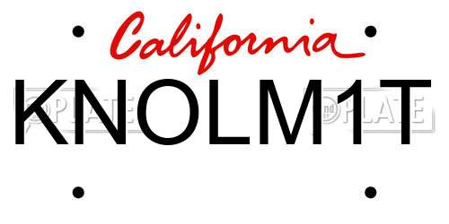 KNOLM1T California License Plate