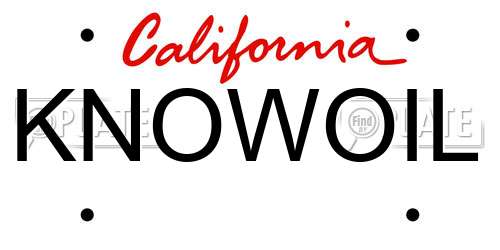 KNOWOIL California License Plate