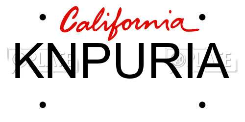 KNPURIA California License Plate