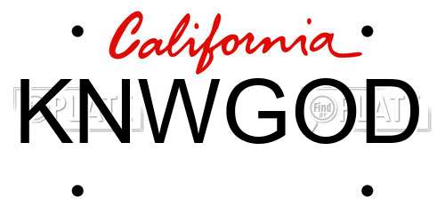 KNWGOD California License Plate