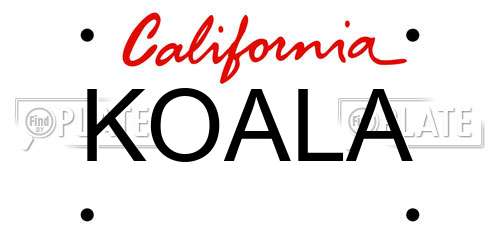 KOALA California License Plate