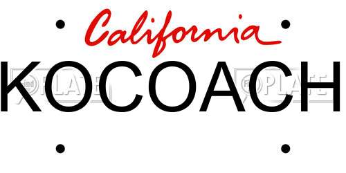 KOCOACH California License Plate