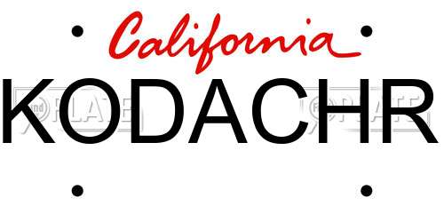 KODACHR California License Plate
