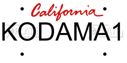 KODAMA1 California License Plate