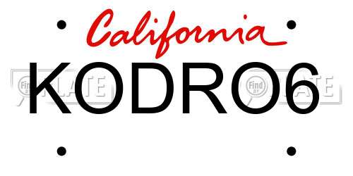 KODRO6 California License Plate