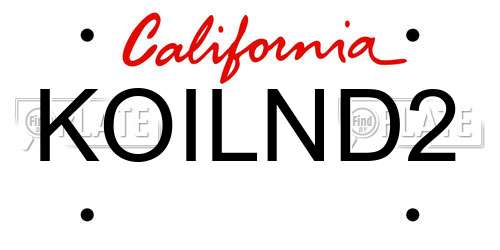 KOILND2 California License Plate