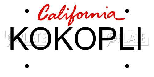 KOKOPLI California License Plate