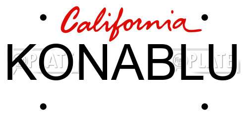 KONABLU California License Plate