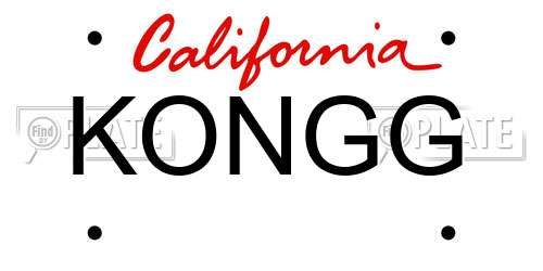 KONGG California License Plate