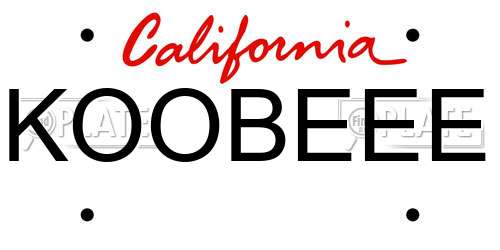 KOOBEEE California License Plate