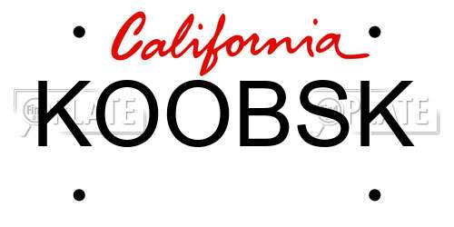 KOOBSK California License Plate