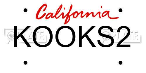 KOOKS2 California License Plate