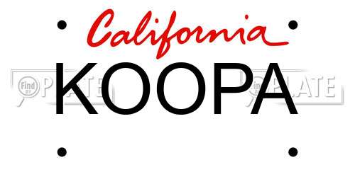 KOOPA California License Plate
