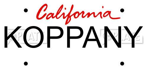 KOPPANY California License Plate