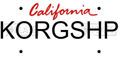KORGSHP California License Plate