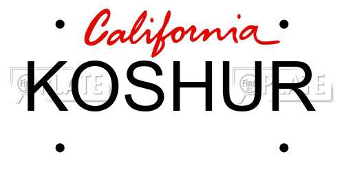 KOSHUR California License Plate