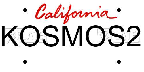 KOSMOS2 California License Plate