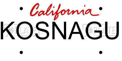 KOSNAGU California License Plate