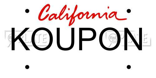 KOUPON California License Plate
