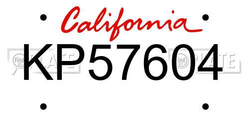KP57604 California License Plate